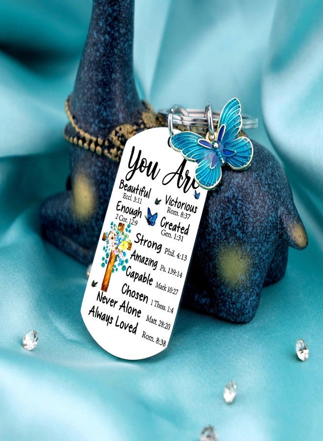 Aisity Inspirational Christian Key Chain Gifts for Women Teen Girl best Friend Mom Encouragement Spiritual Religious Bible Gifts Key Chains Women Cute Bible Verse Accessories Christian Keychain - Image 3